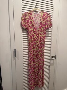 Zara Pink Floral Maxi Dress on Lime